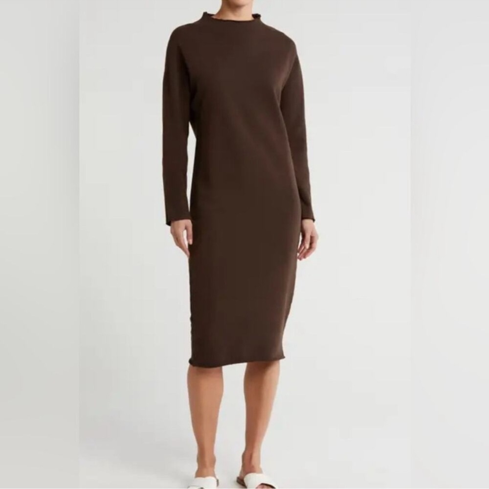 Frank & Eileen Isabelle Funnel Neck Dress In Purple Size L